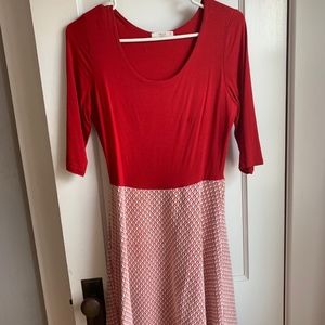 Red and white dress from Le Lis